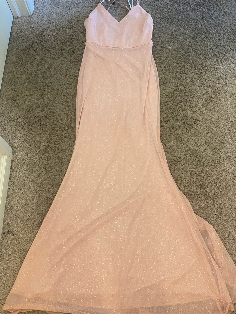 Windsor Blush Pink Glitter Tulle Dress